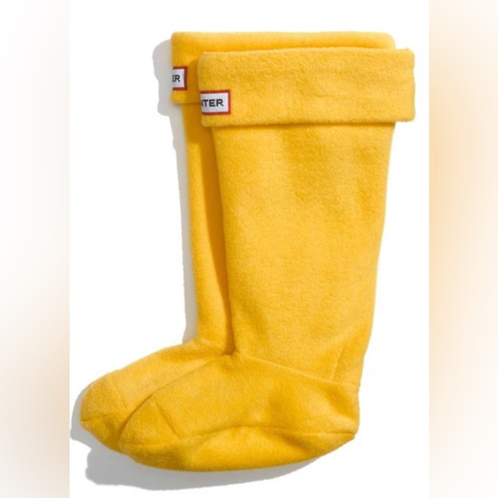Hunter Bright Yellow Fleece Boot Liners for Tall Rain Boots Size L